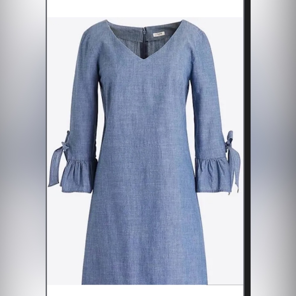 J.Crew Women’s chambray dress with ruffle sleeve excellent condition Size 6